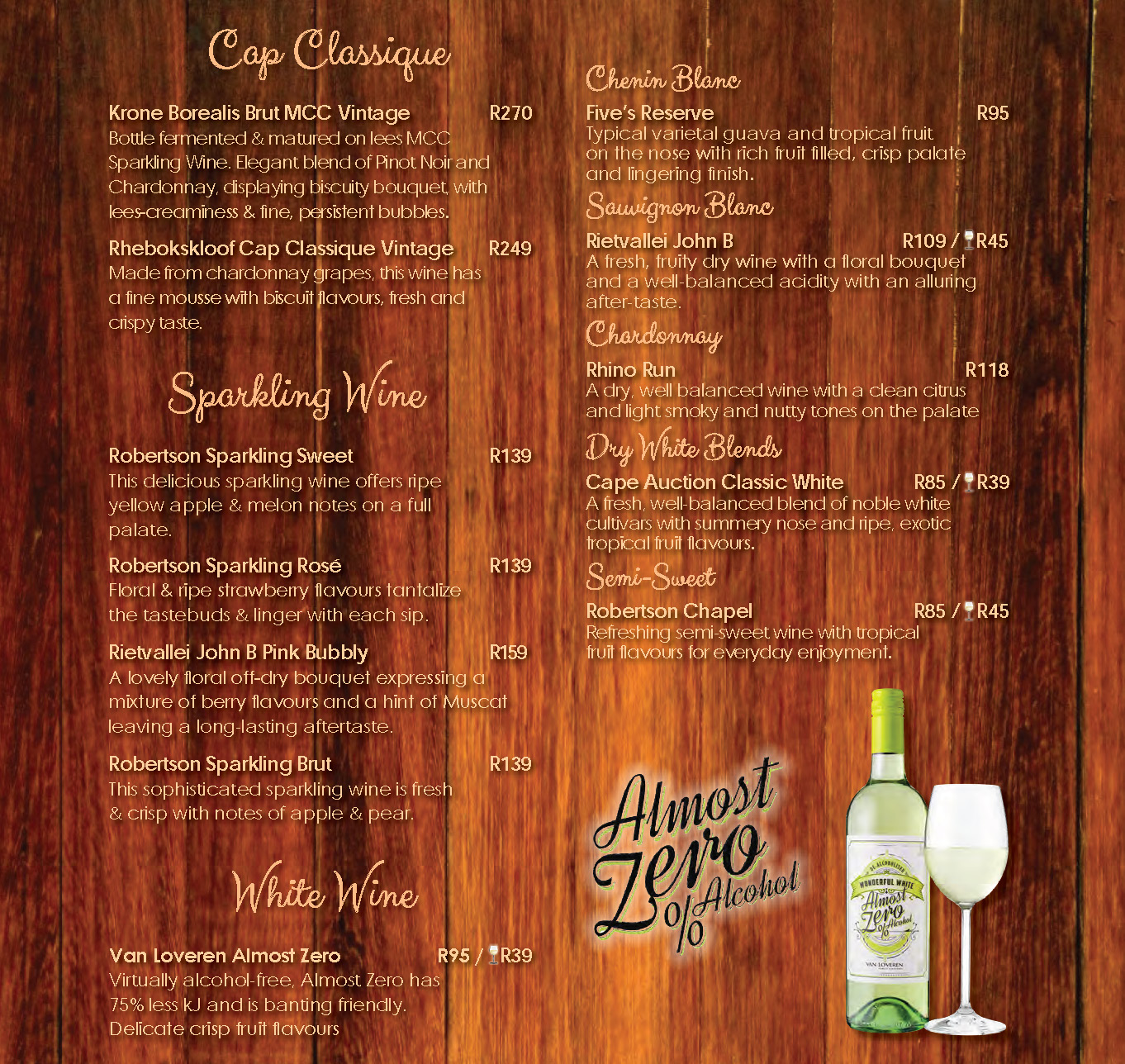 Wines & Beverages Menus , Poortview, Roodepoort, Gauteng